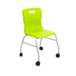 Image of Titan Move 4 Leg Chair With Castors Lime T301 L