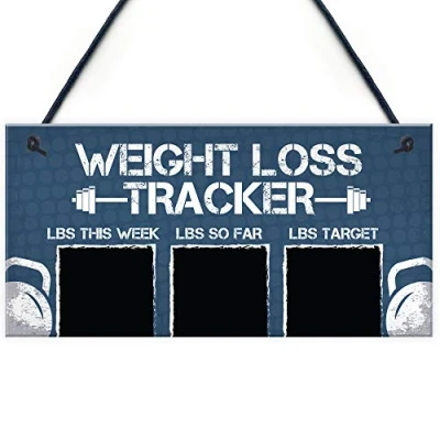 Image of RED OCEAN Chalkboard Weight Loss Countdown Tracker Diet Motivational Fitness Sign Watchers Slimming World