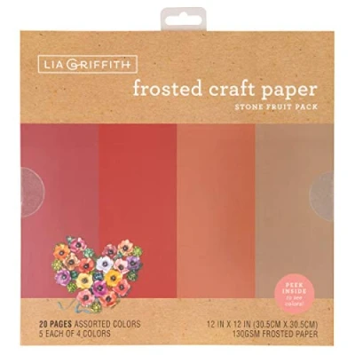 Image of LIA Griffith Craft Tissue FRUT, Paper Cutting, Stone Fruit Reds, 12&quot; x