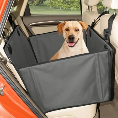 Image of Extra Stable Dog Car Seat Reinforced for Medium Sized Dogs with 4 Fastening Straps Robust and Waterproof Pet the Back of (L Size, Grey)