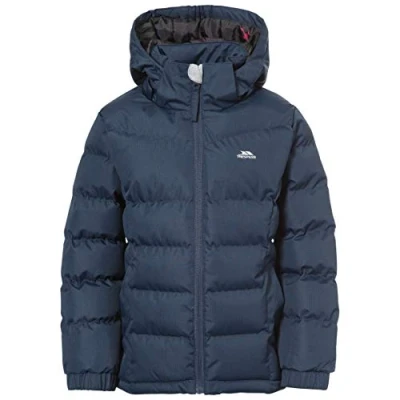 Image of Trespass Marey, Navy, 5/6, Warm Padded Waterproof Winter Jacket with Removable Hood for Kids / Girls, Age 5 6, Blue