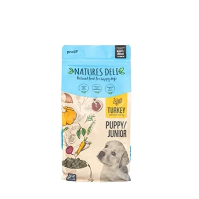 Image of Natures Deli Puppy/ Junior Dry Dog Food, Natural Complete Hypoallergenic Food for Dogs, Suitable All Breeds, Turkey and Rice 2 kg