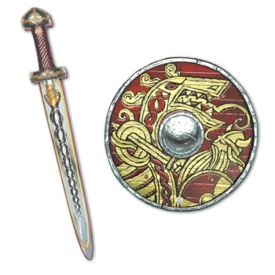 Image of Liontouch Viking Toy Sword &amp; Shield For Kids Chief Harald’s Medieval Play Set in Foam Boy&#039;s Pretend With Norse Theme Safe Weapons Battle Accessories Dress Up Costumes