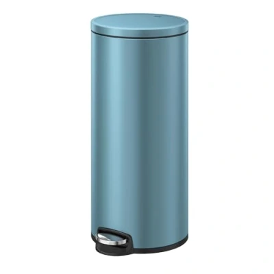 Image of EKO Eva Kitchen Bin Pedal Rubbish with Removable Inner Bucket Perfect for &amp; Home, Titanium Blue, 30 Litre