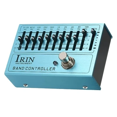Image of Guitar Effect Pedal,HUIOP 10 BAND EQ Pedal Mini Equalizer with True Bypass for Bass Aluminum Alloy Body CONTROLLER,Mini