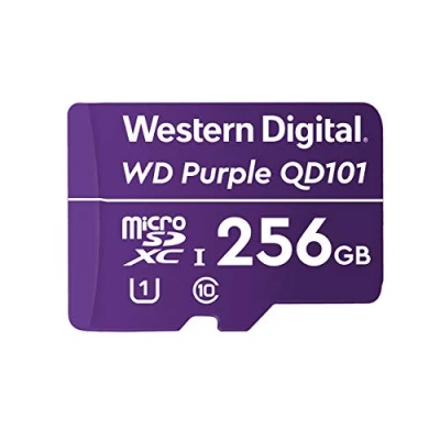 Image of Western Digital WD Purple SC QD101 256GB Smart Video Surveillance microSDXC Card, Ultra Endurance Up to 128 TBW