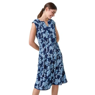 Image of Roman Womens Floral Print Tiered Woven Dress Blue Size 18 UK