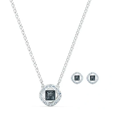 Image of Swarovski Angelic Square Set, Gray, Rhodium plated, from Collection