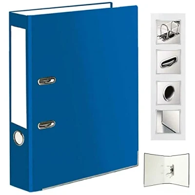 Image of Very Strong Premium Quality Linen Lever Arch Files A4 Heavy Duty by Nobel (Blue, 2 Files)