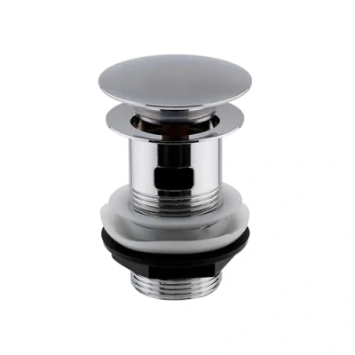 Image of Round Push Button Basin Waste Slotted Chrome