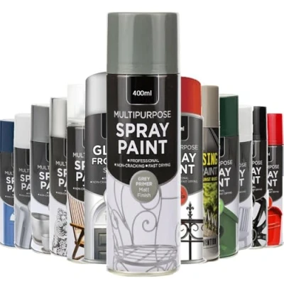 Image of AlezyB 1 x Multi Purpsoe Grey Primer Spray Paint 400ml Professional Quality and Fantastic Finish, Interior, Exterior, Household for Metal Plastic Wood Glass