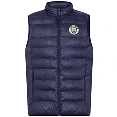 Image of MANCHESTER CITY FC Official Gift Boys Padded Body Warmer Gilet 2 3 Years Navy Blue