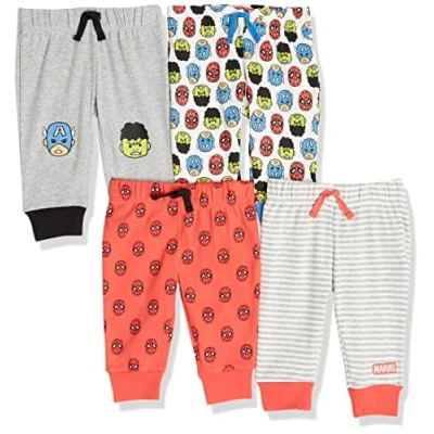 Image of Amazon Essentials Disney Marvel Star Wars Unisex Babies&#039; Trousers, Pack of 4, Friends, 0 Months
