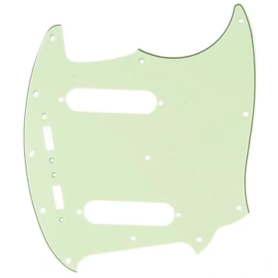 Image of Musiclily Pro 12 Hole Guitar Pickguard for Fender American Mustang, 3Ply Mint Green
