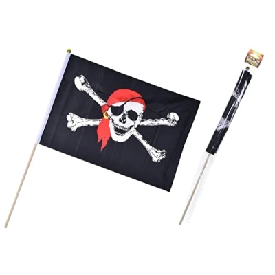 Image of KandyToys Pirate Flag 18 x 12 On Plastic Stick Accessories