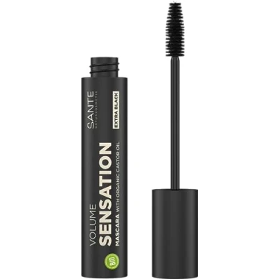 Image of SANTE Naturkosmetik Volume Sensation Mascara Extra Black, Black for Sensational Lash Volume, Natural Make Up, With Organic Castor &amp; Almond Oil, Vegan, 12ml