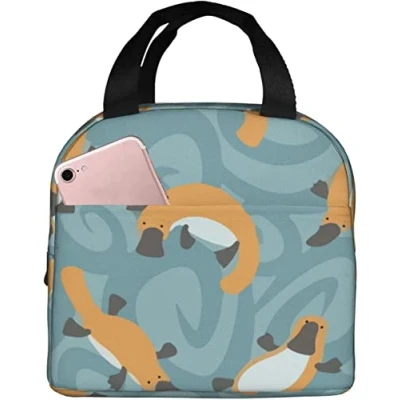 Image of XqmarT Swimming Cute Platypus Lunch Bag Insulated Box Durable Cooler Thermal Waterproof Tote
