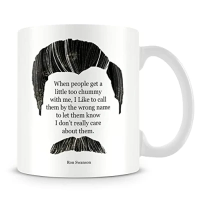 Image of Giftme Ron Swanson Quote Birthday, Secret Santa Unique 11oz White Ceramic Mug Coffee Tea Mug.