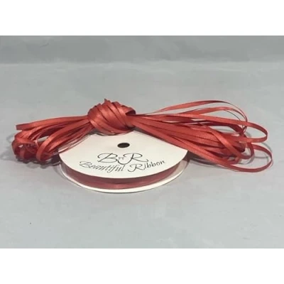 Image of 1 roll of 3mm x 50 metres Satin Ribbon Dusky Burnt Orange Double Sided 3 mm
