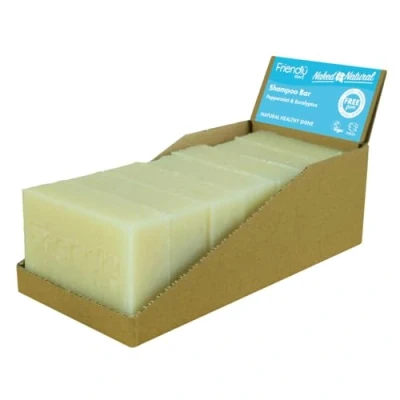 Image of Friendly Soap Naked &amp; Natural Peppermint Eucalyptus Shampoo Bar (7 x 95g), Nourishing, Moisturising, Plant Based, Cruelty Free, Made By Hand, No SLS or Parabens, Sustainable, Recyclable