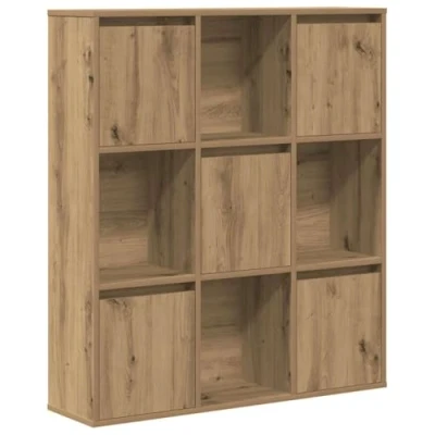 Image of vidaXL bookcase modern freestanding bookshelf in artisan oak 89x24x101.5 cm engineered wood cabinet for living room/office