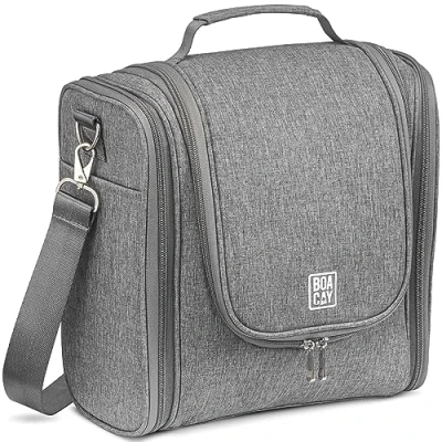 Image of BOACAY Extra Large Hanging Travel Toiletry Bag for Women &amp; Men, Makeup Bag, Shower Wash Organiser Cosmetics, Essentials, Accessories