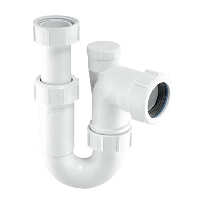 Image of McAlpine ASC10V Adjustable Inlet Tubular Swivel Anti Syphon &#039;P&#039; Trap 1.5 inch, White