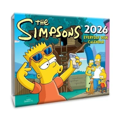Image of 2026 CALENDAR THE SIMPSONS PAGE A DAY DESK BLOCK OFFICIAL PRODUCT