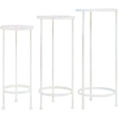 Image of vidaXL Plant Stand Set 3 Pieces Vintage Style Metal Antique White