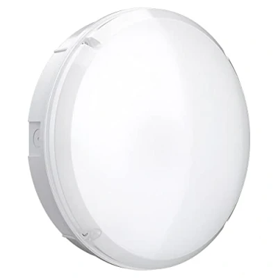 Image of LightHub 18W LED Flush Wall Ceiling Round Dome Bulkhead Light Fitting for Indoor, Outdoor, Commercial, Office, Hallway, Corridor, Utility, Porch White 4000K (Standard)