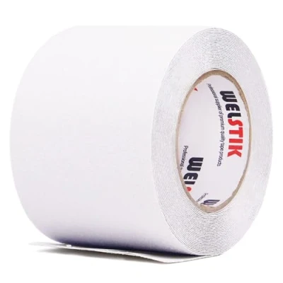 Image of WELSTIK 10CM x 5M Anti Slip Adhesive Tape, Non Tape Improving Grip, Strong Safety Sticker for Indoor and Outdoor, Work Safety, Home Clear