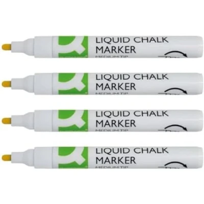 Image of Q Connect Chalk Markers Medium Tip White (Pack of 4) KF16282