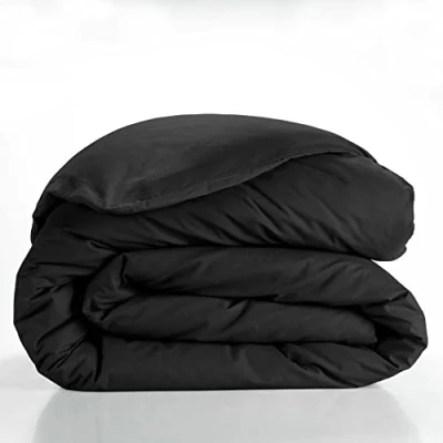 Image of douceur d&#039;intérieur, Lina Duvet Cover (260 x 240 cm) Black, 100% Cotton