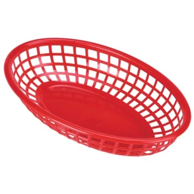 Image of GenWare Fast Food Basket Oval Red 23.5 x 15.4cm, FFB23 R, Pack of 6
