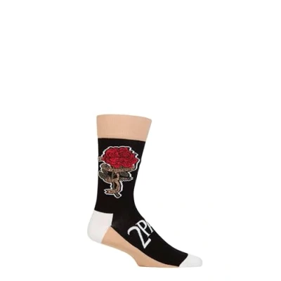 Image of SOCKSHOP Music Collection 1 Pair Tupac Cotton Socks Rose One Size