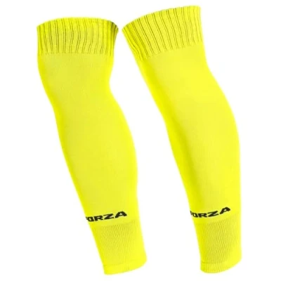 Image of FORZA Goalkeeper Pre Cut Socks Ultimate Comfort Football for Optimal Performance Available in 3 Sizes and 4 Colours (XS (UK 1 3), Fluro Yellow)