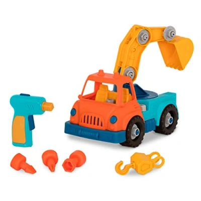 Image of Wonder Wheels by Battat Take Apart Crane Truck Toy with Drill for Kids Aged 3 Years &amp; Up (31Pc), Medium