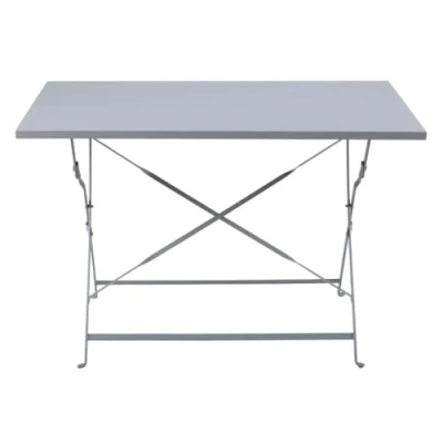 Image of Bolero Perth Pavement Style Folding Table 1100x700 mm, Grey, Indoor &amp; Outdoor Table, Powder Coated Steel, Chairs (GH551) Sold Separately, CH969