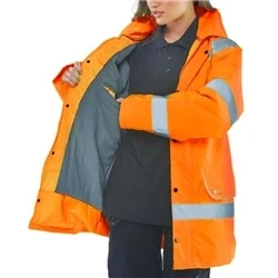 Image of Fleece Lined Traffic Jacket Orange 3XL