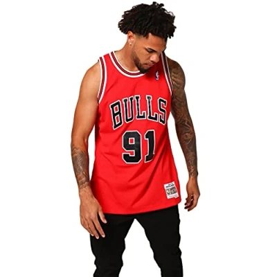 Image of Mitchell&amp;Ness Chicago Bulls Blouse, Scarlet, XXL