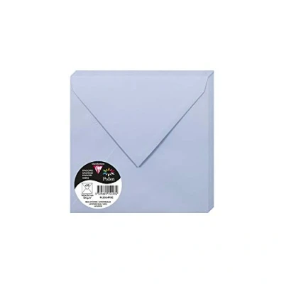 Image of Clairefontaine Ref 555493C Pollen Envelopes (Pack of 20) 165 x 165mm Sized, 120gsm Paper, Gummed Seal, Inkjet &amp; Laser Printer Compatible, Acid Free Lavender Blue