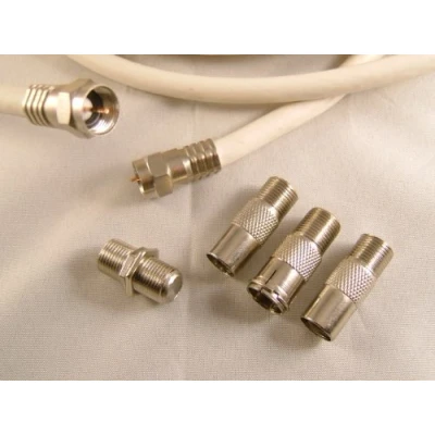 Image of The One Stop Sat Shop ® 30m white universal satellite &amp; aerial cable kit with coax adaptors