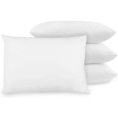 Image of CHILIMILII set of 4 Hollow Fibre Pillows Bounce Back Extra Filled Bed 50x75cm Hotel Quality for Side, &amp; Stomach Sleepers