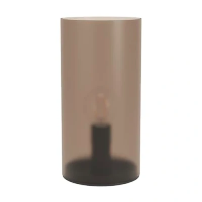 Image of Eglo Table lamp Geo, Cylindrical Bedside lamp, Room Decoration Bedroom, Elegant Living Lighting, Glass and Plastic in Sand Colour, E14 Socket, Ø 10 cm