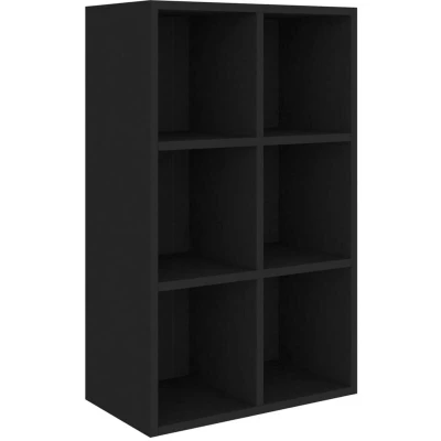 Image of vidaXL Book Cabinet/Sideboard Black 66x30x98 cm Engineered Wood