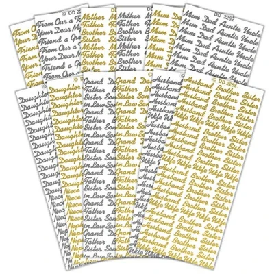 Image of Peel Off Stickers Bumper Value Pack containing 12 Sheets of CPD 1034 Family Words Stickers, Multicoloured, One Size