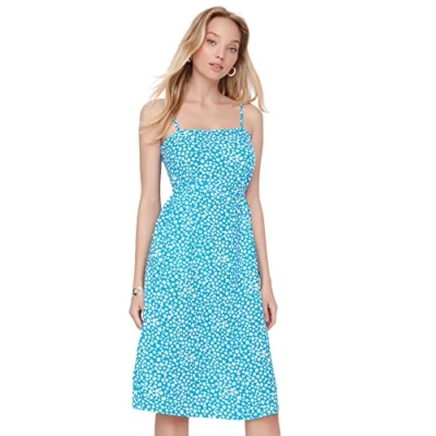 Image of Trendyol FeMan Midi A line Regular fit Woven Dress Blue