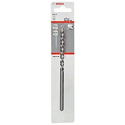 Image of Bosch 2608597681 CYL 3 Concrete Drill Bit, 7mm x 90mm 150mm, Silver