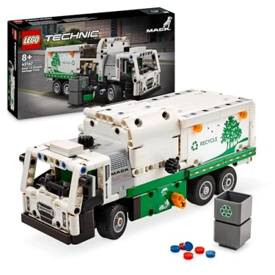 Image of LEGO Technic Mack LR Electric Garbage Truck Toy for Boys &amp; Girls aged 8 Plus Years Old, Recycling Bin Lorry with Realistic Features, Vehicle Gift Idea 42167