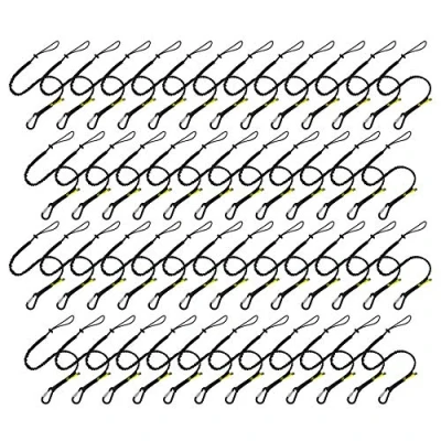Image of BearTOOLS Tool Lanyard with Single Carabiner and Adjustable Loop End, Standard Length, Maximum Weight Limit 8KG / 17.6lb, Aluminum Screw Lock Shock Cord Stopper, 09250S (50 Pack)